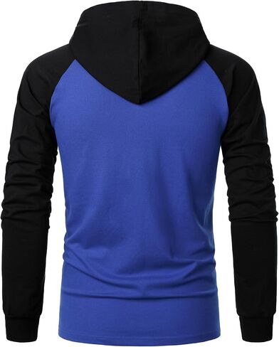 Men Long Sleeve Athletic Hoodie for Men Lightweight Cotton Casual Sport Pullover Hooded Sweatshirt T-shirt in Saudi Arabia
