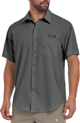Little Donkey Andy Men's Breathable UPF 50 Shirt, Lightweight Short Sleeve Button Down Shirts for Fishing Hiking in Saudi Arabia