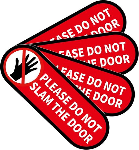 4 PCS Please Do Not Slam The Door Sign Stickers, Waterproof and UV Resistant Close Door Gently Sign for Van Car SUV Taxi Driver Window Door （Small Size） in Saudi Arabia