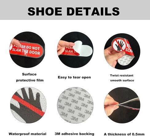 4 PCS Please Do Not Slam The Door Sign Stickers, Waterproof and UV Resistant Close Door Gently Sign for Van Car SUV Taxi Driver Window Door （Small Size） in Saudi Arabia