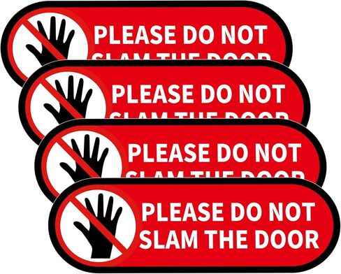 4 PCS Please Do Not Slam The Door Sign Stickers, Waterproof and UV Resistant Close Door Gently Sign for Van Car SUV Taxi Driver Window Door （Small Size） in Saudi Arabia