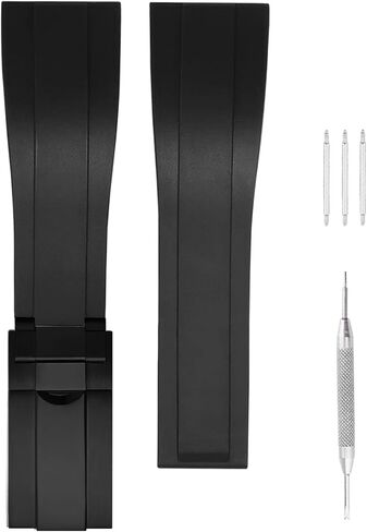 Rubber 20mm Watch Band متوافق مع Rolex Supmariner Yacht-Master GMT-Master Oyster Silicone Watch Bublication للرجال والنساء Wirst Watchband in Kuwait