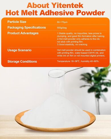 مسحوق DTF - 1000 جم / 35.27 أونصة لاصقة تذوب ساخنة للنقل الرقمي الأبيض، مسحوق نقل DTF مسبقًا لجميع طابعات DTF وDTG، مسحوق لاصق DTF يذوب ساخنًا لجميع الأقمشة، 2.2 رطل in Kuwait