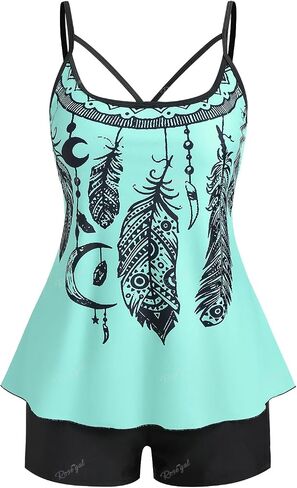 ROSE GAL Rosegal Women Plus Size Modest Tankini Swimsuit Boyleg Swimwear Tummy Boyshorts Bathing in Saudi Arabia