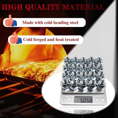 10pcs trailer Lug Nuts 1/2 x20 Golvanized 509 Tyre Lugs Wheel Nuts 50-53911 Open End Acorn Lug Nuts للإطار والعجلة 1/2 "-20 in Kuwait