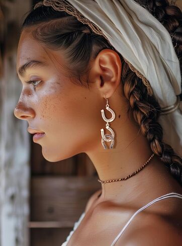 Wrangler Western Earrings Concho Dangling Retro Lightweight Jewelry for Women Cowgirl in Saudi Arabia