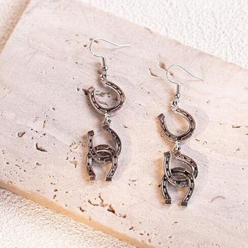 Wrangler Western Earrings Concho Dangling Retro Lightweight Jewelry for Women Cowgirl in Saudi Arabia