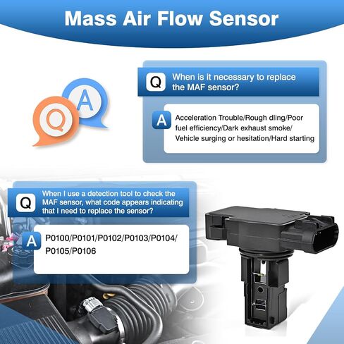 Mass Air Flow Sensor Compatible with Chevy Silverado Suburban Tahoe Camaro Impala Malibu GMC Sierra Yukon Buick Enclave Regal Lacrosse Cadillac SRX Escalade, MAF Sensor Replace for 23262343 in Saudi Arabia