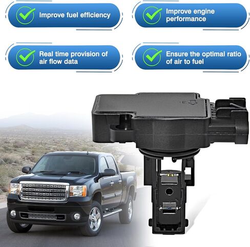 Mass Air Flow Sensor Compatible with Chevy Silverado Suburban Tahoe Camaro Impala Malibu GMC Sierra Yukon Buick Enclave Regal Lacrosse Cadillac SRX Escalade, MAF Sensor Replace for 23262343 in Saudi Arabia