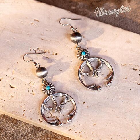 Wrangler Western Earrings Concho Dangling Retro Lightweight Jewelry for Women Cowgirl in Saudi Arabia