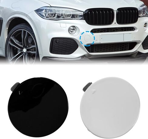 غطاء خطاف السحب الأمامي المطلي لـ BMW X5 M Aerodynamics Sport F15 25DX 28IX 30DX 35IX 40DX 40E 50I XDRIVE SAV 2014 2015 2017 2018 Towing Hook Eye Cap 51118060131 (Black Painted) in Kuwait