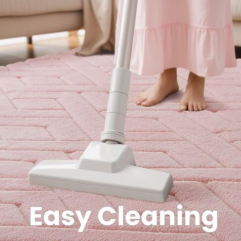 Ultra Soft Pink Area Rug for Girls Bedroom, 4x6 Modern Geometric Shag Rugs with Nonslip Backing for Living Room, Washable Fuzzy Carpet for Cozy Kids Room Nursery in Saudi Arabia