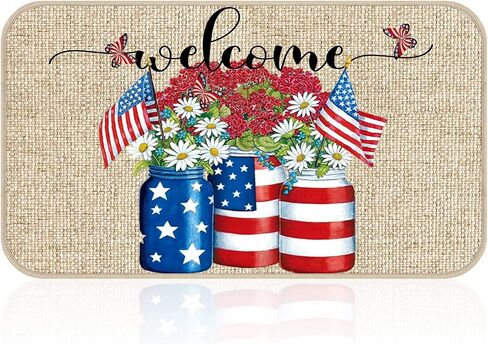 Zhanmai Welcome Mats Door Mat Indoor Entrance Cute Decorative Outdoor Doormats Non Slip Outside Door Mats for Front Spring Rugs, 16" x 28"(Sunflower) in Saudi Arabia