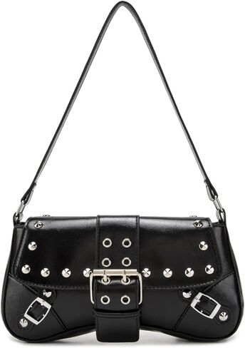 Women's Shoulder Bag Y2K Purses 90s Studded Rivet Punk Handbag Red Leather Purses summer bags for women 2025 trendy in Kuwait