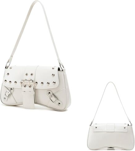 Women's Shoulder Bag Y2K Purses 90s Studded Rivet Punk Handbag Red Leather Purses summer bags for women 2025 trendy in Kuwait