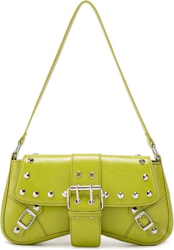 Women's Shoulder Bag Y2K Purses 90s Studded Rivet Punk Handbag Red Leather Purses summer bags for women 2025 trendy in Kuwait