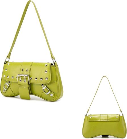 Women's Shoulder Bag Y2K Purses 90s Studded Rivet Punk Handbag Red Leather Purses summer bags for women 2025 trendy in Kuwait