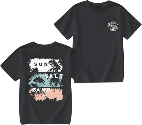 Girl's Hawaiian Graphic Tees Kids Cute Preppy Shirts Beach Tshirt Letter Printed Loose Fit Casual Summer Tops in Saudi Arabia