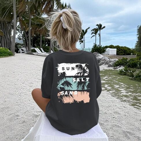 Girl's Hawaiian Graphic Tees Kids Cute Preppy Shirts Beach Tshirt Letter Printed Loose Fit Casual Summer Tops in Saudi Arabia