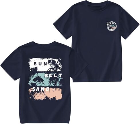 Girl's Hawaiian Graphic Tees Kids Cute Preppy Shirts Beach Tshirt Letter Printed Loose Fit Casual Summer Tops in Saudi Arabia