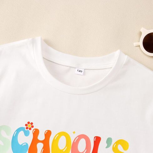 MODNTOGA Girl Last Day of School Shirt Big Kid School's Out for Summer T-Shirt Flower Sunglasses Graphic Short Sleeve Tee Top in Kuwait
