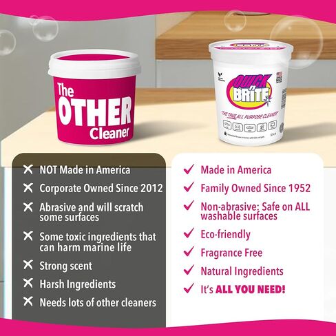 Quick 'n Brite All Purpose Cleaning Paste – Miracle Cleaner for Tough Stains, Biodegradable, Non-Toxic, Pet-Safe, Multi-Surface Stain Remover, Made in USA, 12 Oz in Kuwait