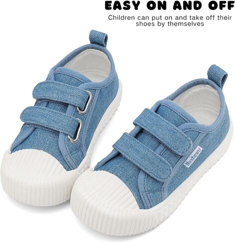Toddler Boys & Girls Sneaker Adjustable Slip On Canvas Hook and Loops Walking Shoes,Size 5-12 in Saudi Arabia