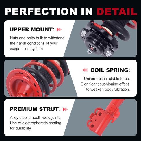 Topaz 172307 172308 Front Frack Froom Struts Sendbly Assembly متوافق مع Toyota Camry 2007-2011 ، Toyota Solara 2006-2008 ، Toyota Avalon 2006-2012 ، لكزس ES350 2007-2009 in Kuwait