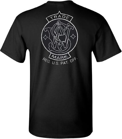 Smith & Wesson Officially Licensed Men’s Short Sleeve Graphic T-Shirt, Trade Mark Emblem Logo on Back & Chest, Classic Tee in Saudi Arabia