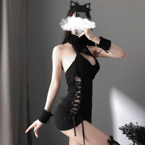 Yomorio Womens Anime Virgin Killer Sweater اليابانية الياقة المدورة بالملابس الداخلية المحبوك in Saudi Arabia