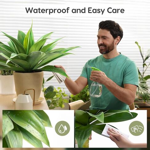Velener Artificial Agave Plant Set, 28 Inch, Faux Aesthetic Plants for Home Decor, Realistic UV Resistant Fake Agave Plants Without Pot, Set of 2 in Saudi Arabia