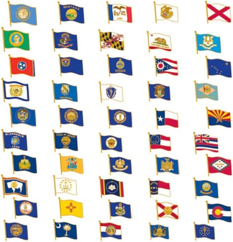 PinMart US State Flag Enamel Lapel Pin in Saudi Arabia