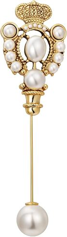 SHE'S FREE STYLE JUST FOR YOU [Versailles Dream] Vintage crown flower brooches and pins for women, Pearl brooch pins Metal Plating Process safety pins Baroque Style jewelry pins and brooches in Saudi Arabia