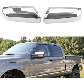 Chrome Plated Top Half Mirror Covers Caps Compatible with 2009-2014 Ford F150 2 Door 4 Door Side View Mirror Back Cover Cap Overlay