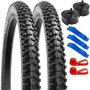 YUNSCM 24" Bike Tires 24x2.30/56-507 and 24" Bike Tubes Schrader Valve with 2 Rim Strips Compatible with Mountain/Off Road Bike 24x2.20 24x2.25 24x2.3 24x2.35 24x2.40 Bike Tires and Tubes (P-1018) in Saudi Arabia