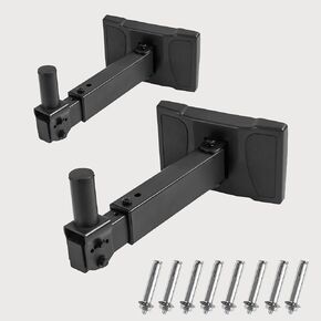 دعامات تثبيت مكبر صوت قابلة للتعديل شديدة التحمل - دعامات تثبيت على الحائط لسماعات PA، حامل حوامل مكبر الصوت، حامل مكبر صوت يتحمل ما يصل إلى 100 رطل (عبوتان باللون الأسود) in Kuwait