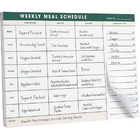 Weekly Magnetic Meal Planner & Tear Off Grocery List - 7 x 10 Inch Menu Planner Notepad for Fridge - Grocery Shopping List Notepad –Dinner List for Refrigerator - (Large Planner with 60 Sheets - 7 x