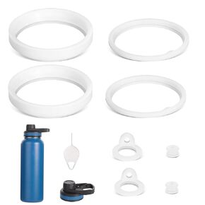 2 Sets Water Bottle Gasket/Seals for Thermoflask 24/32/40/64oz Water Bottle, Silicone/Rubber Airtight Replacement o Ring Washer with Pin for Bottle Straw Lid Chug Lid Spout