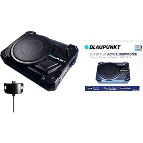 BLAUPUNKT GTHS131 GTHS131 Super-Flat 200-Watt-Max Active Subwoofer, Black & PAC SNI-35 Variable LOC Line Out Converter 1.2x6.25x5.9