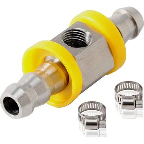 1/2 IN Fuel Line Fuel Pressure Barbed Push Lock T-Fitting Adapter with 1/8-27 NPT Sensor Port