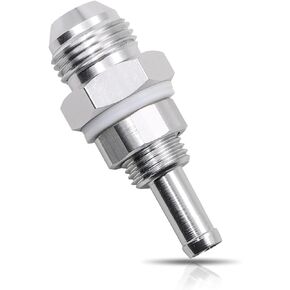 1 Pack 6AN Male Bulkhead to 5/16 Hose, Push-on Barbed Pipe Connector, Silver Fuel Line Fitting Adapter