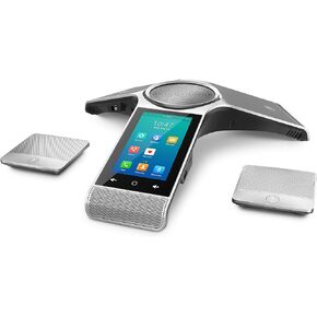 Yealink CP960-WirelessMic Conference IP Phone, 2 Wireless Expansion Microphones. 5-Inch Color Touch Screen. 802.11ac Wi-Fi, 802.3af PoE, Power Adapter Not Included