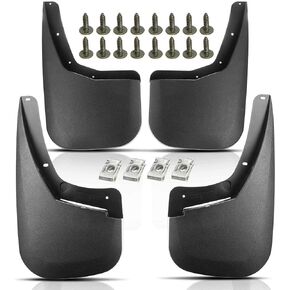YHTAUTO Set of 4 Mud Flaps Splash Guards Accessories Replacement for Chevrolet Silverado 1500 2500 3500 HD 2007-2014, Single Rear Wheels(SRW), Front and Rear LH RH, Black