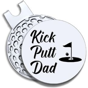 علامة كرة الجولف Kick Put Dad مع مشبك قبعة مغناطيسي، هدية مضحكة للجولف للرجال
