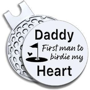 علامة كرة الجولف من Daddy First Man to Birdie My Heart مع مشبك قبعة مغناطيسي، هدايا إكسسوارات الجولف المضحكة للأب الجد، هدايا الجولف للأب الجد، عيد ميلاد للأب in Saudi Arabia