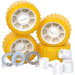 مجموعة أسطوانة مضلعة من مادة PVC 86144 مقاس 5 بوصات من Tie Down Engineering 4 قطع، أصفر، قياسي in Kuwait