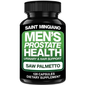 Men's Prostate Health - 120 Capsules of Advanced Prostate Supplements for Men with Saw Palmetto, Supporting Urinary Function and Hair Health – 3 Months Supply of Natural Herbal Supplements