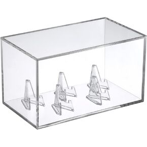 5 Ring Championship Ring Display Case, Clear Tournament Ring Holder Box, Acrylic Display Easel and Stand Holder for Multiple Rings Baseball Softball Football Cheer Leading Ring, Removable Door