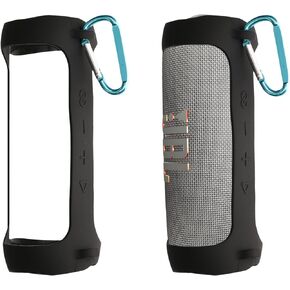 kwmobile Silicone Case Compatible with JBL Flip 6 / Flip 5 - Case Protective Mini Speaker Cover - Black