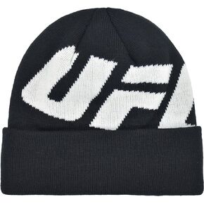 Concept One UFC Beanie Hat, Cuffed Winter Knit Cap with Faux Sherpa Lining and Jacquard Logo